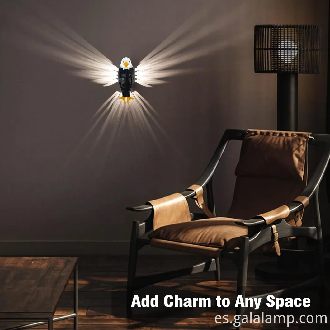 Elegante luz de pared decorativa del ala de águila con control remoto